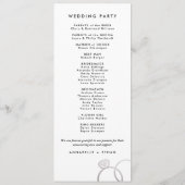Modernes Hochzeitsprogramm für Silber Rings Programm (Rückseite)
