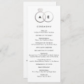 Modernes Hochzeitsprogramm für Silber Rings Programm (Vorne/Hinten)