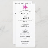 Modernes Hochzeitsprogramm für Sternfische, Fuchsi Programm (Vorne/Hinten)