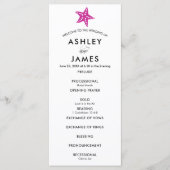 Modernes Hochzeitsprogramm für Sternfische, Fuchsi Programm (Vorderseite)