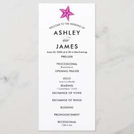 Modernes Hochzeitsprogramm für Sternfische, Fuchsi Programm