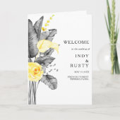 Modernes Hochzeitsprogramm für tropische Folgeschä Programm (Vorderseite)