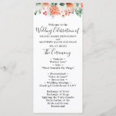 Modernes Hochzeitsprogramm für Wasserfarben-Wildbl Programm (Vorderseite)