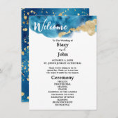 Modernes Hochzeitsprogramm für Wasserfarbeninseln (Vorne/Hinten)