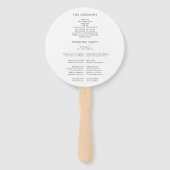 Modernes Hochzeitsprogramm für Weißmarmor Fächer (Rückseite)