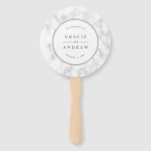 Modernes Hochzeitsprogramm für Weißmarmor Fächer (Vorderseite)