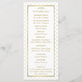 Modernes Hochzeitsprogramm für White & Gold Foil Programm (Rückseite)