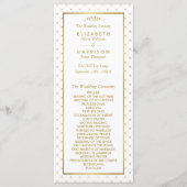 Modernes Hochzeitsprogramm für White & Gold Foil Programm (Vorderseite)