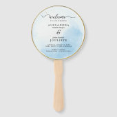 Modernes Hochzeitsprogramm Handfan Fächer (Vorderseite)