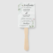 Modernes Hochzeitsprogramm Handfan Fächer (Rückseite)