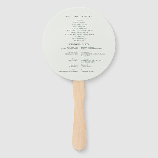 Modernes Hochzeitsprogramm im Blumengeometrie Fächer (Rückseite)