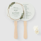 Modernes Hochzeitsprogramm im Blumengeometrie Fächer (Vorne und Hinten)