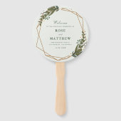 Modernes Hochzeitsprogramm im Blumengeometrie Fächer (Vorderseite)