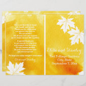 Modernes Hochzeitsprogramm in Aquarellgelb (Vorne/Hinten)