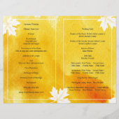 Modernes Hochzeitsprogramm in Aquarellgelb (Rückseite)