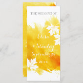 Modernes Hochzeitsprogramm in Aquarellgelb Programm (Vorne/Hinten)