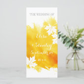 Modernes Hochzeitsprogramm in Aquarellgelb Programm (Stehend Vorderseite)