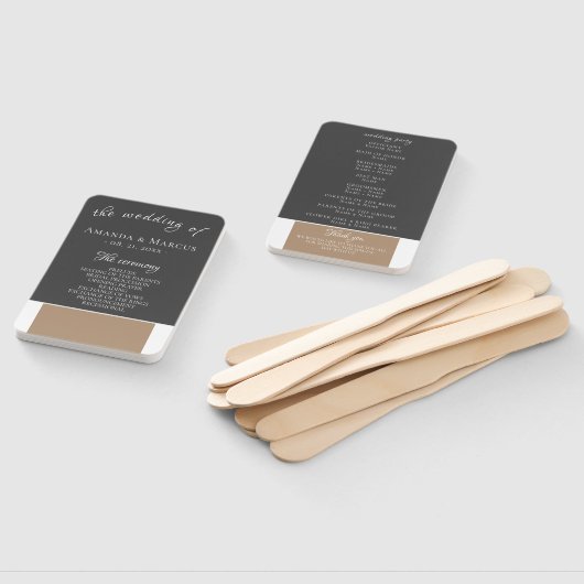 Modernes Hochzeitsprogramm in Gray Beige Fächer (Non-assembled)