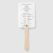 Modernes Hochzeitsprogramm in Rosa Fächer (Rückseite)