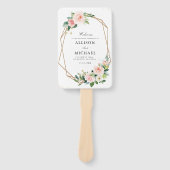 Modernes Hochzeitsprogramm in Rosa Fächer (Vorderseite)