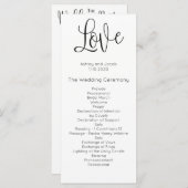 Modernes Hochzeitsprogramm. Liebe. Einfache Zeremo Programm (Vorne/Hinten)