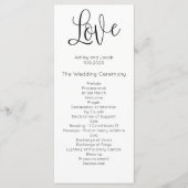 Modernes Hochzeitsprogramm. Liebe. Einfache Zeremo Programm (Vorderseite)