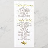 Modernes Hochzeitsprogramm mit Goldfolie Programm (Rückseite)