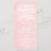 Modernes Hochzeitsprogramm mit Rosa Aquarell Programm (Vorne/Hinten)