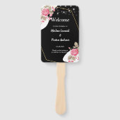 Modernes Hochzeitsprogramm mit rosa Bläschen Fächer (Vorderseite)