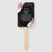 Modernes Hochzeitsprogramm mit rosa Bläschen Fächer (Rückseite)