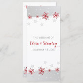 Modernes Hochzeitsprogramm mit roten, grauen Schne Programm (Vorne/Hinten)