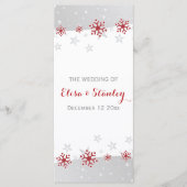 Modernes Hochzeitsprogramm mit roten, grauen Schne Programm (Vorderseite)