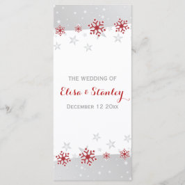 Modernes Hochzeitsprogramm mit roten, grauen Schne Programm