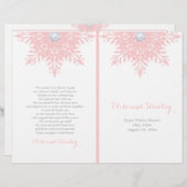 Modernes Hochzeitsprogramm mit Schneeflocken in Ro (Vorne/Hinten)
