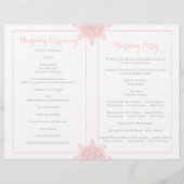 Modernes Hochzeitsprogramm mit Schneeflocken in Ro (Rückseite)