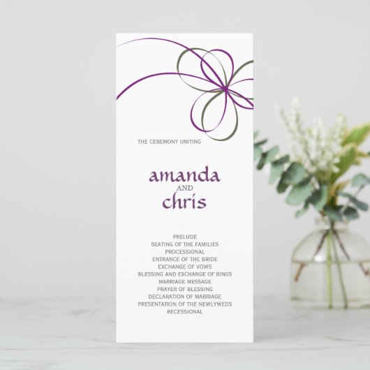 Modernes Hochzeitsprogramm Programm (Stehend Vorderseite)