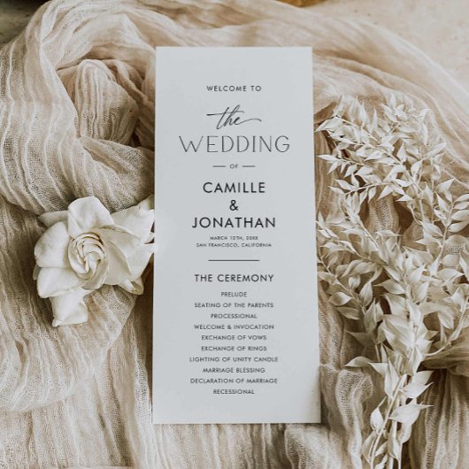 Modernes Hochzeitsprogramm Programm