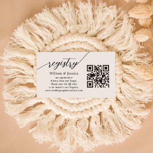 Modernes Hochzeitsregister mit QR-Code Begleitkarte