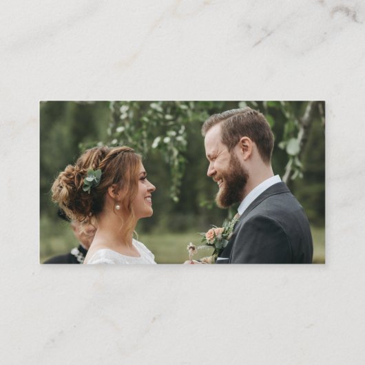 Modernes Hochzeitsregister mit QR-Code und Foto Begleitkarte (Rückseite)