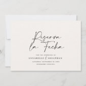 Modernes Hochzeitsreserva la Fecha Creme Black Ret Save The Date (Vorderseite)