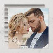 Modernes Hochzeitsreserva la Fecha Creme Black Ret Save The Date (Vorne/Hinten)