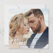 Modernes Hochzeitsreserva la Fecha Creme Black Ret Save The Date (Vorderseite)