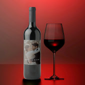 Modernes Hochzeitsschwarz-Weiß-Overlay-Foto Weinetikett