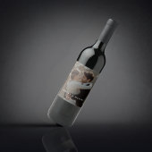 Modernes Hochzeitsschwarz-Weiß-Overlay-Foto Weinetikett