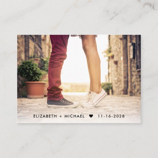 Modernes Hochzeitsseiten Website QR Code Foto Begleitkarte (Rückseite)