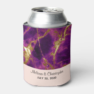 Modernes Hochzeitssemble aus Lila und goldenem Abs Dosenkühler