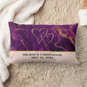 Modernes Hochzeitssemble aus Lila und goldenem Abs Lendenkissen (Decke)