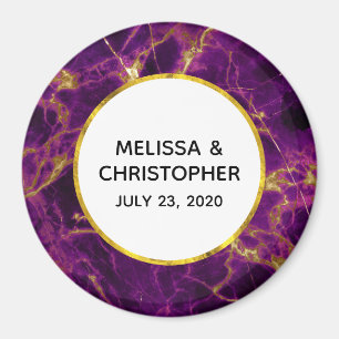 Modernes Hochzeitssemble aus Lila und goldenem Abs Magnet