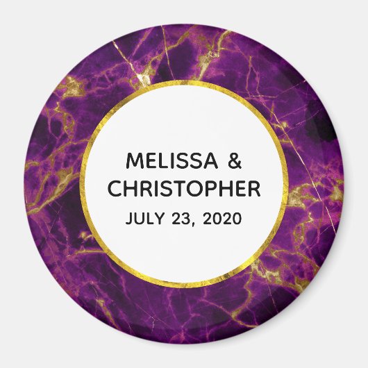 Modernes Hochzeitssemble aus Lila und goldenem Abs Magnet (Vorne)