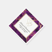 Modernes Hochzeitssemble aus Lila und goldenem Abs Serviette (Ecke)